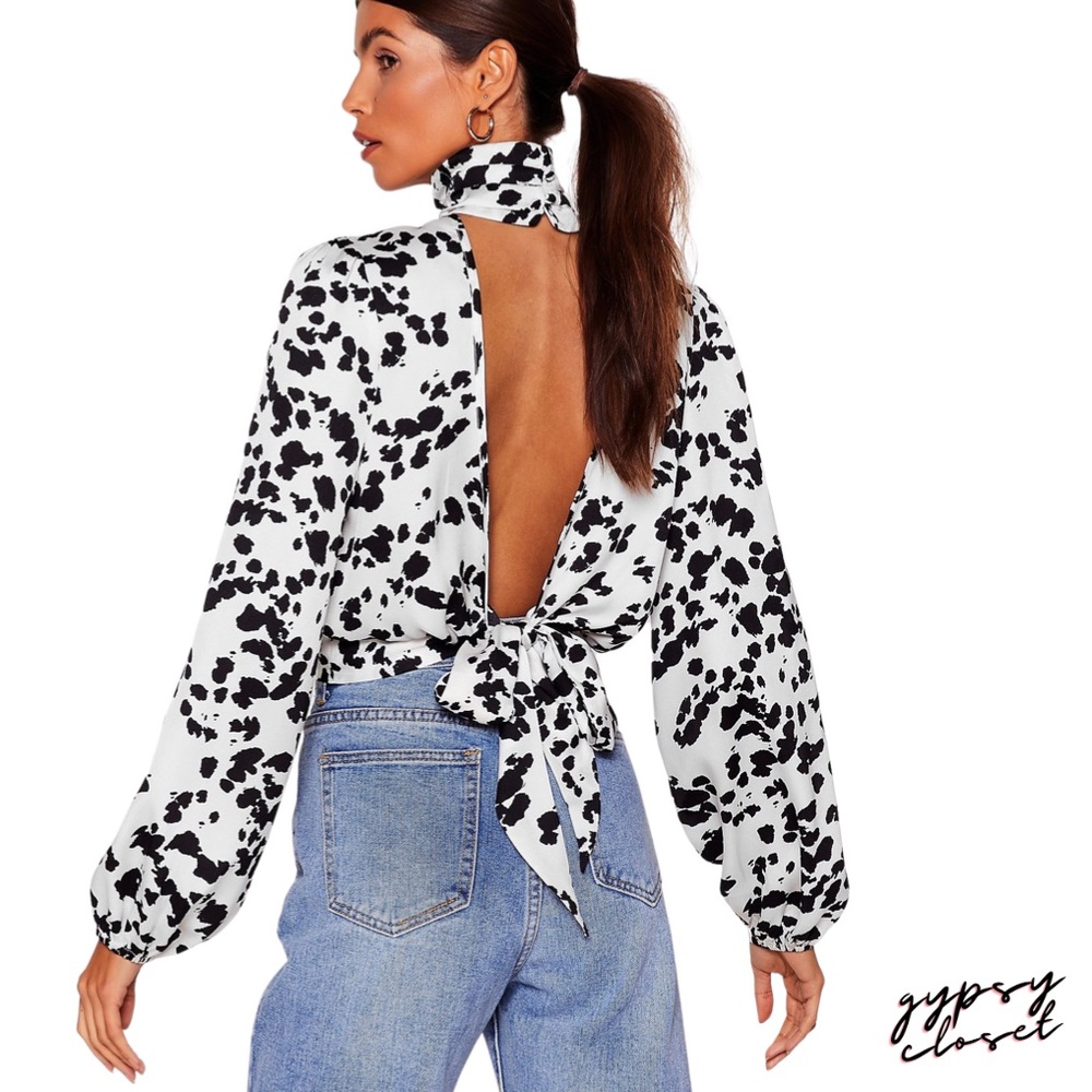 High Neck Tie Blouse